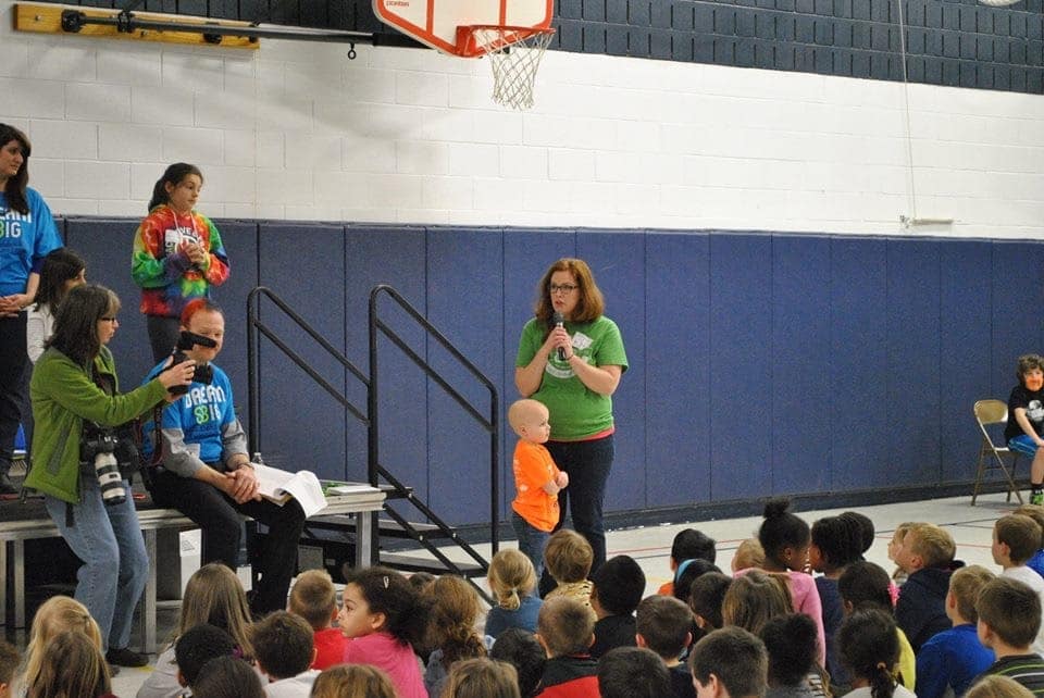 Talking about St. Baldrick's at Madison Elementary